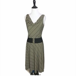 Adrianna Geo Print Cowl Neckline A-line Dress Size 6